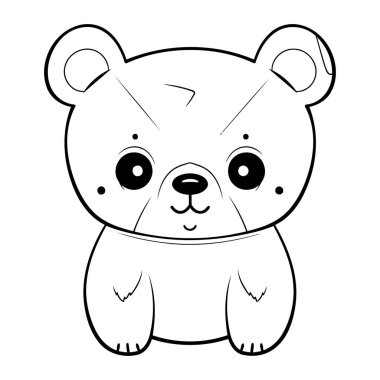 Tatlı çizgi film balığı. Boyama kitabı için siyah ve beyaz vektör çizimi.