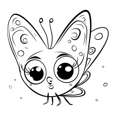 Kelebek. Çocuklar için boyama kitabı. Vektör illüstrasyonu.