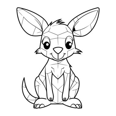 Çocuklar için Kanguru Boyama Sayfası. Vektör İllüstrasyonu.