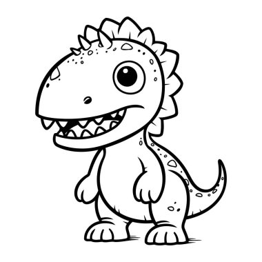 Çocuklar için boyama kitabı. Beyaz arka planda bir dinozor. Vektör illüstrasyonu