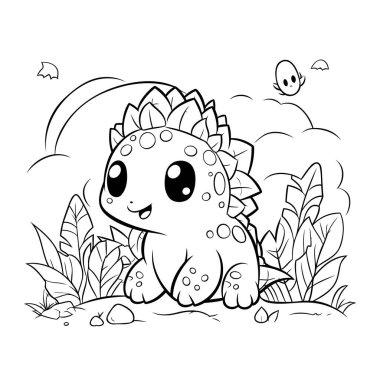 Tatlı çizgi film kızı. Küçük tatlı bir kızın vektör çizimi.