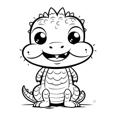 Çizgi film timsahının vektör çizimi. Çocuklar için boyama kitabı.