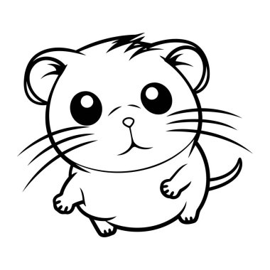 Hamster Maskot Karakteri Vektör Simgesi Resmetme Grafik Tasarımı