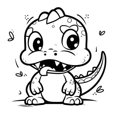 Renklendirme Kitabı için Şirin Dinozor Çizgi Film Maskotu Karakteri