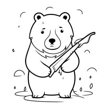 Bıçak Renklendirme Kitabı ile Kutup Ayısı Çizimi