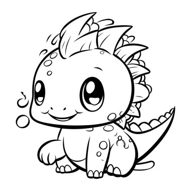 Çocuklar için Boyama Kitabı. Şirin dinozor. Vektör İllüstrasyonu.