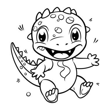 Şirin Çizgi Film Dinozoru 'nun vektör çizimi. Çocuklar için boyama kitabı