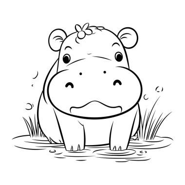 Sevimli Bebek Erkek Vektör İllüstrasyonunun Renkli Sayfa Özeti.