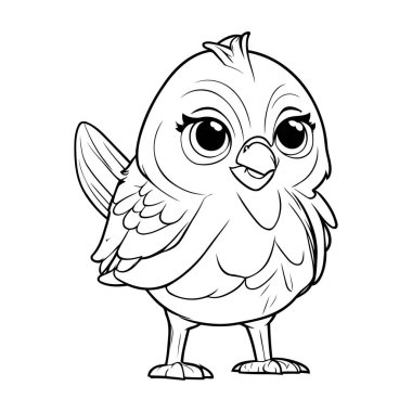 Çocuklar için boyama kitabı. Sevimli çizgi film baykuşu. Vektör illüstrasyonu.