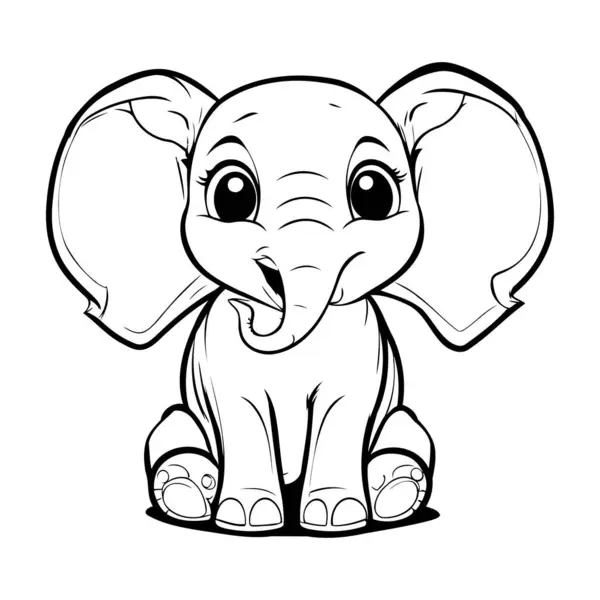 Cute Elephant Cartoon Mascot Character Vector Illustration — Stock Vector
