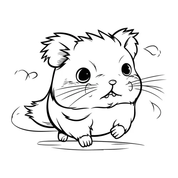 Grappige Hamster Een Witte Achtergrond Vector Illustratie Voor Ontwerp — Stockvector