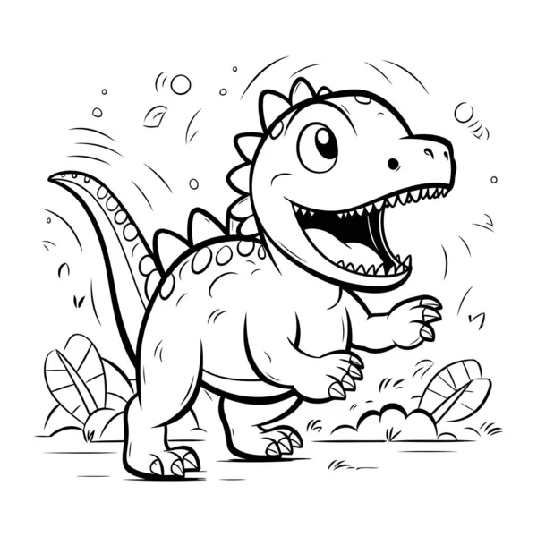 かわいい漫画恐竜のベクトルイラスト 子供のための絵本 — ストックベクタ