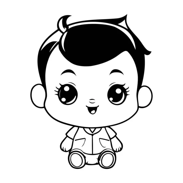 Niedlich Kleiner Junge Baby Charakter Vektor Illustration Designicon Vektor Illustration — Stockvektor