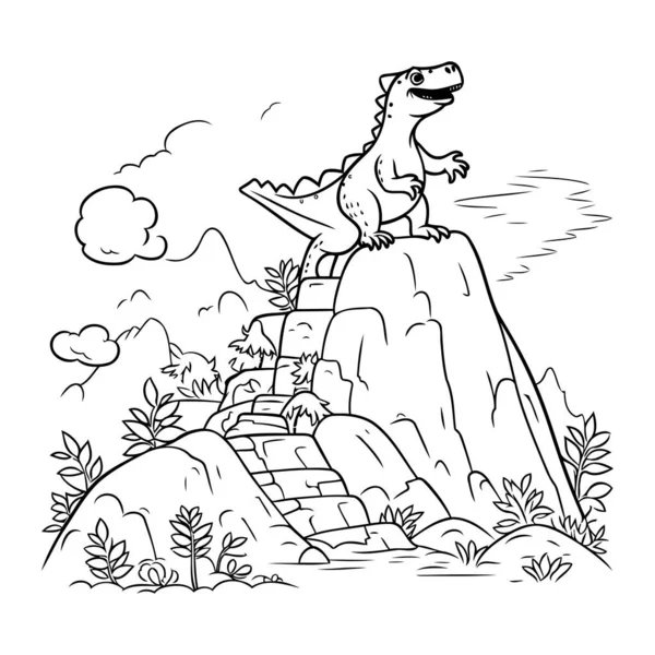 Dinosaur Cartoon Design Jurassic Childhood Play Fun Kid Game Gift — Stock Vector