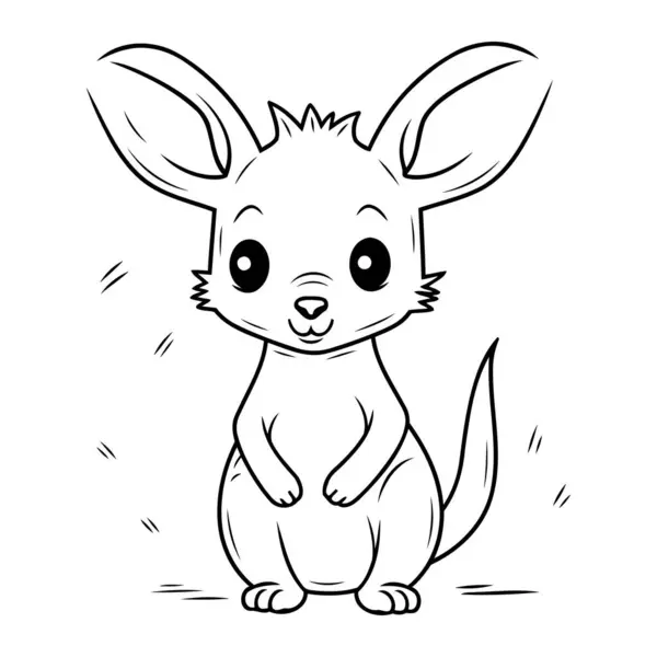 Dibujos Animados Ilustración Lindo Bebé Canguro Animal Carácter Para Colorear — Vector de stock
