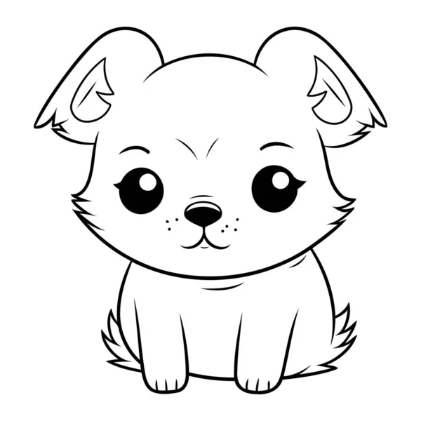 Desenhos Animados Bonito Cão Isolado Fundo Branco Ilustração Vetorial — Vetor de Stock