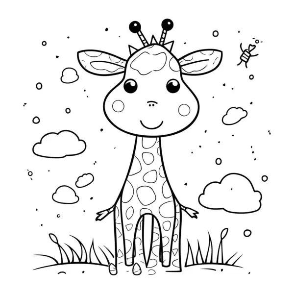 Giraffe Cartoon Design Animal Zoo Life Nature Fauna Theme Vector — Stock Vector