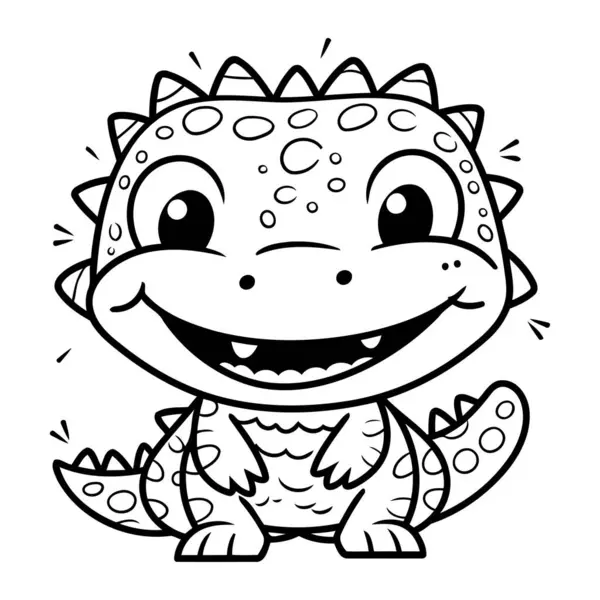 子供のための絵本 かわいい恐竜 ベクトルイラスト — ストックベクタ