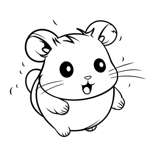 Leuke Cartoon Hamster Vector Illustratie Van Een Hamster — Stockvector