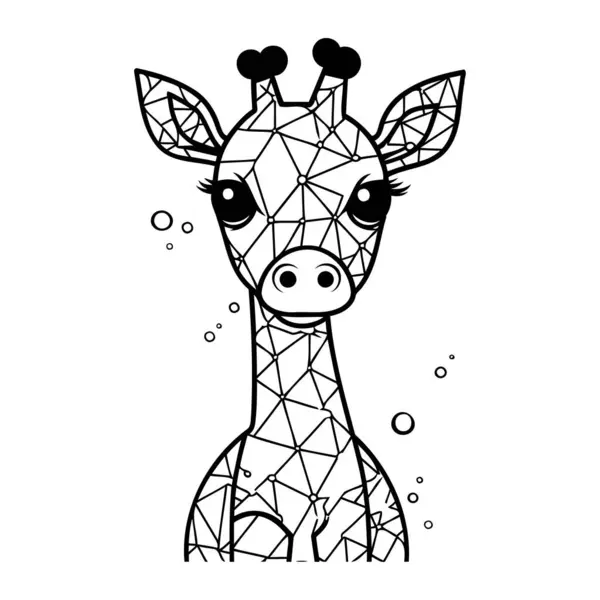 Giraffe Polygonal Style Polygonal Design — Stock Vector