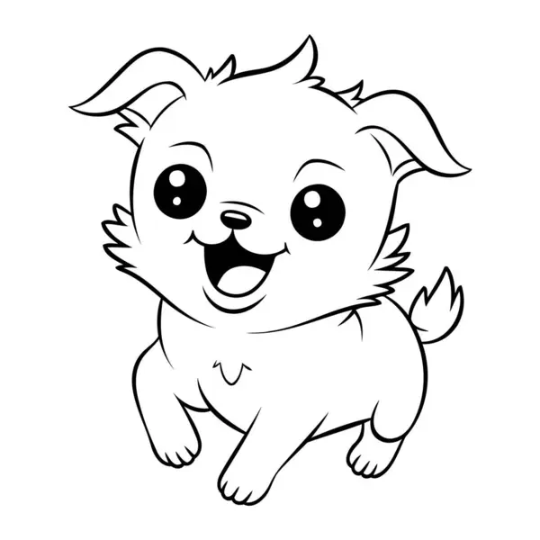 Lindo Libro Para Colorear Chihuahua Dibujos Animados Para Niños — Vector de stock