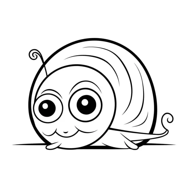 Cute Cartoon Snail Vector Illustration Isolated White Background — Stock Vector