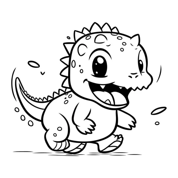 Dinosaur Cartoon Vector Illustration Cute Dinosaur Coloring Book — Stock Vector