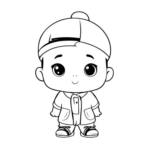 Cute Little Boy Cartoon Vector Illustration Graphic Design Vector Illustration — Stock Vector