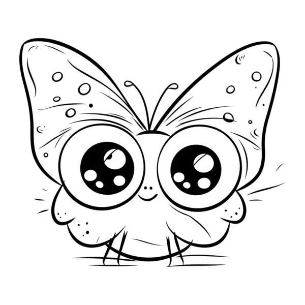Lindo Personaje Mascota Dibujos Animados Mariposa Ilustración Vectorial — Archivo Imágenes Vectoriales