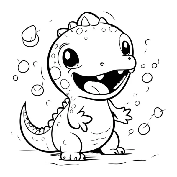 Kabarcık Renklendirme Kitabı ile Şirin bir dinozor tasviri