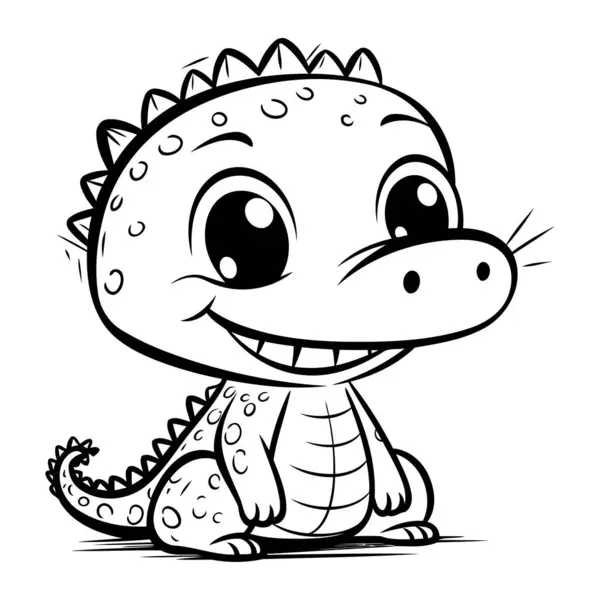 Şirin Timsah Çizgi Filmi Maskot Karakteri Vektör İllüstrasyonu