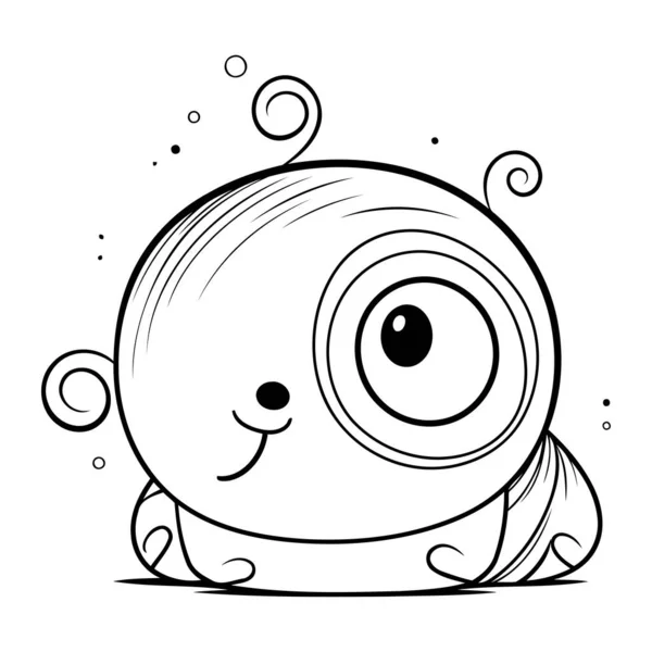 儿童彩色书 可爱的卡通蜗牛 矢量说明 — 图库矢量图片