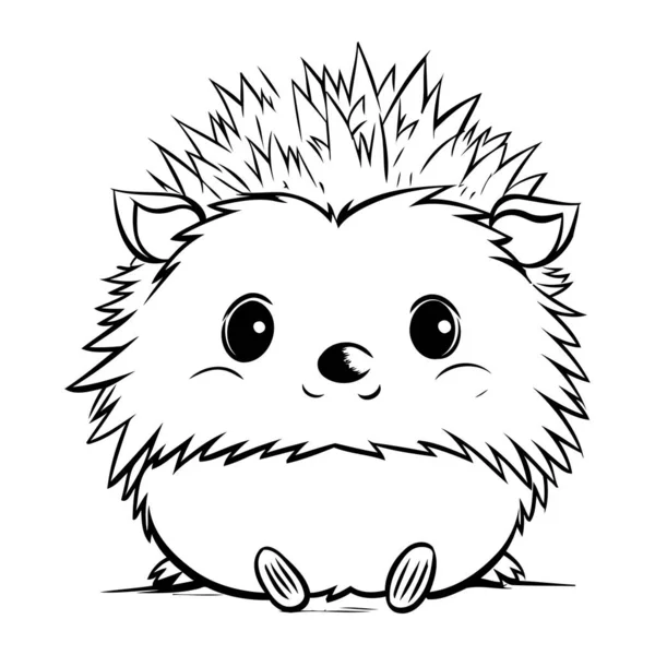 Cute Hedgehog Vector Illustration Coloring Book Page — Stock Vector