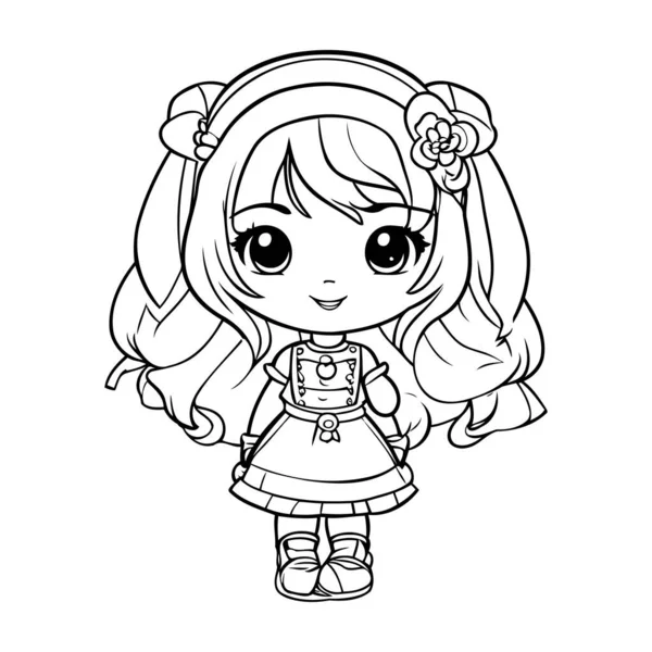Cute Girls Coloring Pages for kids 17043476 Vector Art at Vecteezy