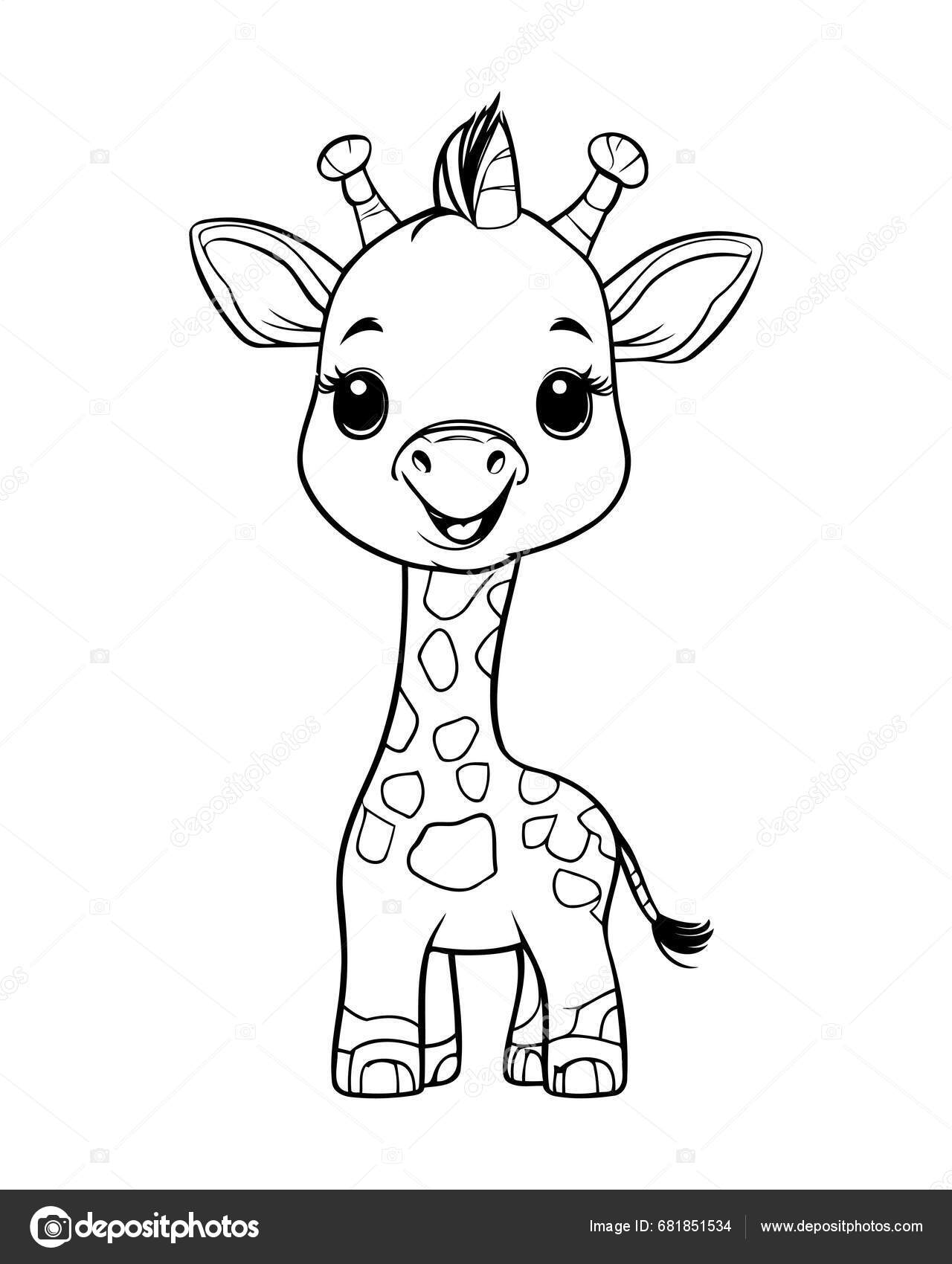 Coloring Book Children Giraffe Coloring Page Stock Vector by ©ibrandify ...