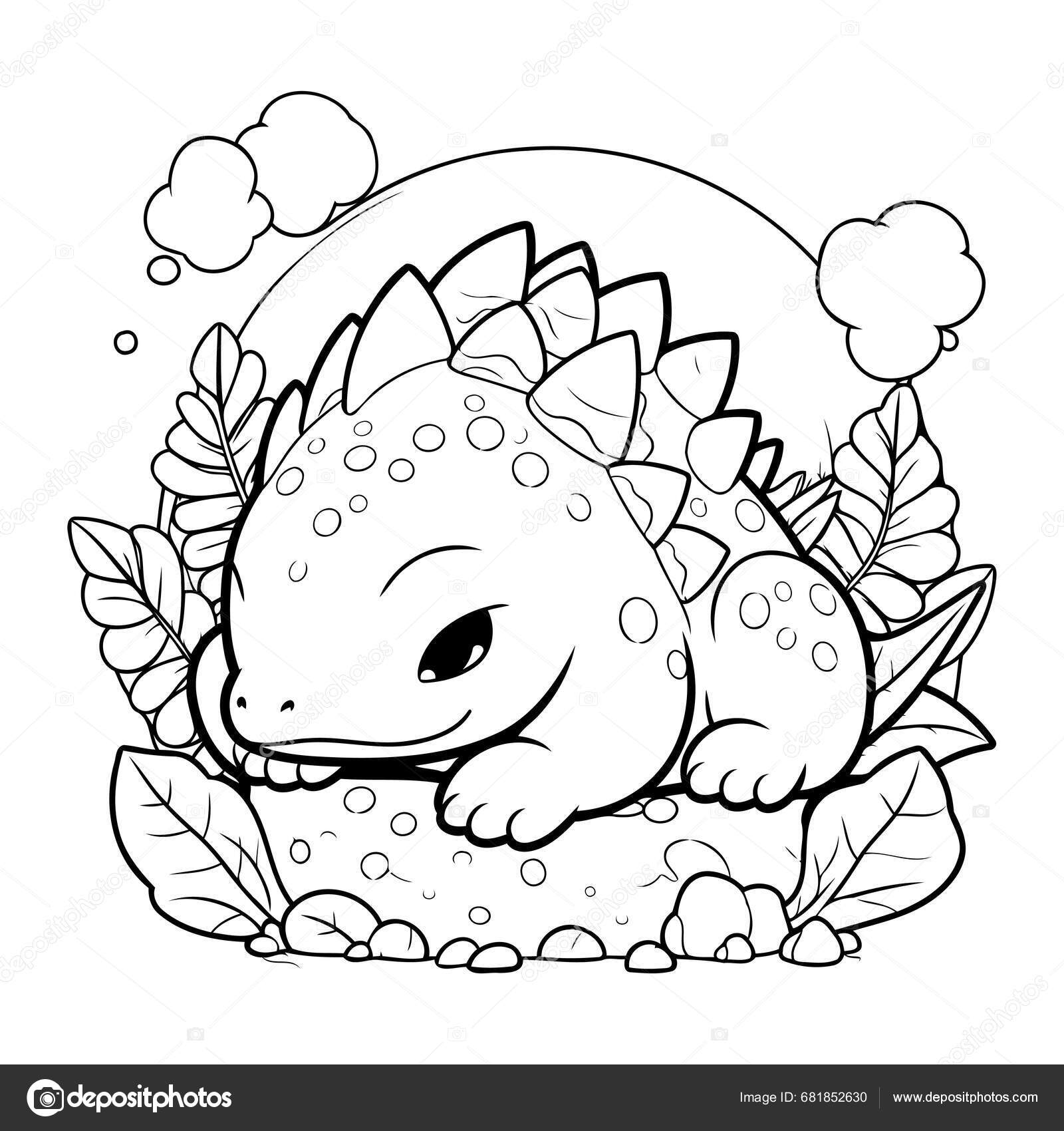 Coloring Page Outline Cute Dinosaur Vector Illustration Stock Vector By ©ibrandify 681852630 4671