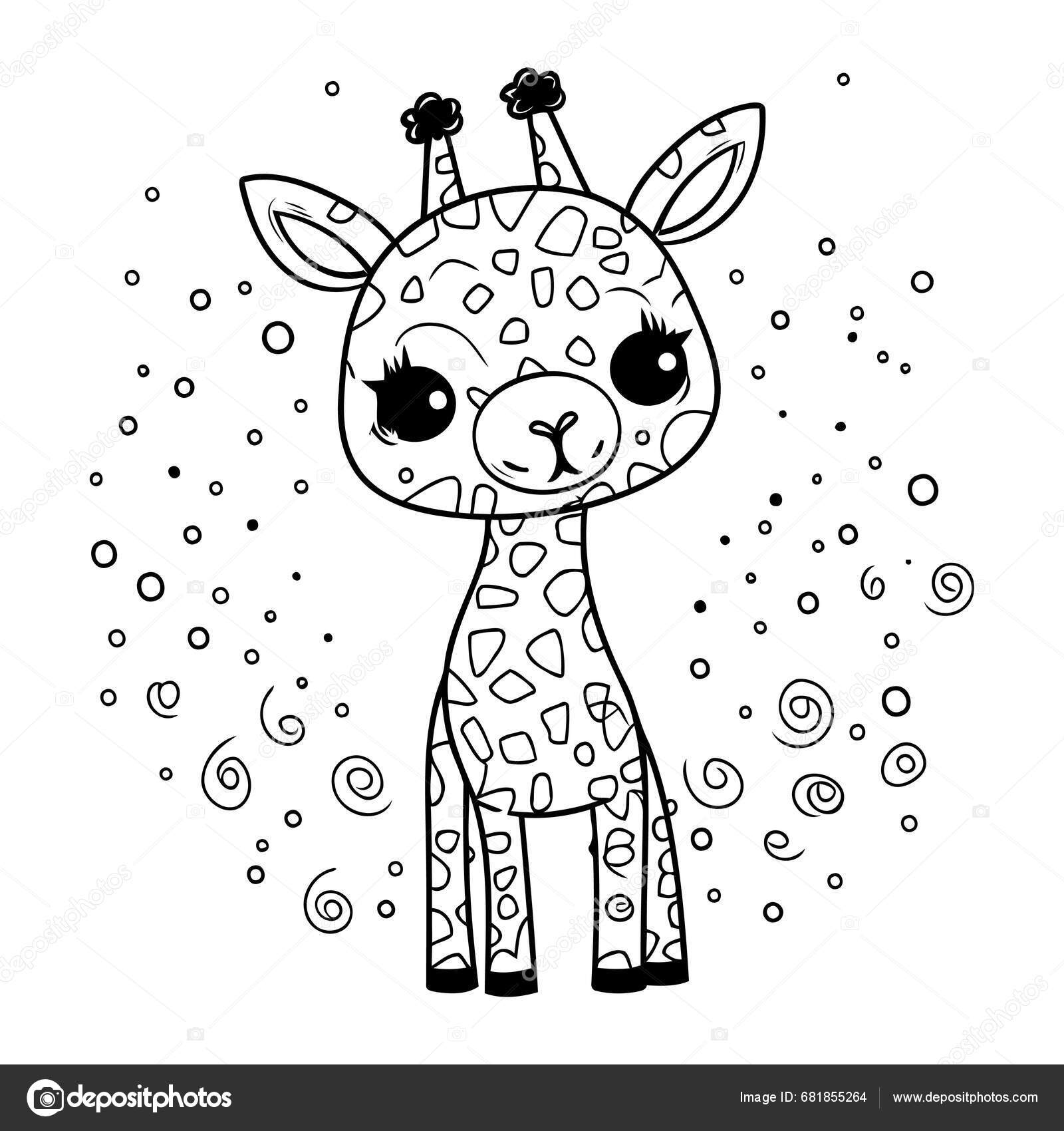 Cartoon Giraffe Black And White Clip Art Library - vrogue.co