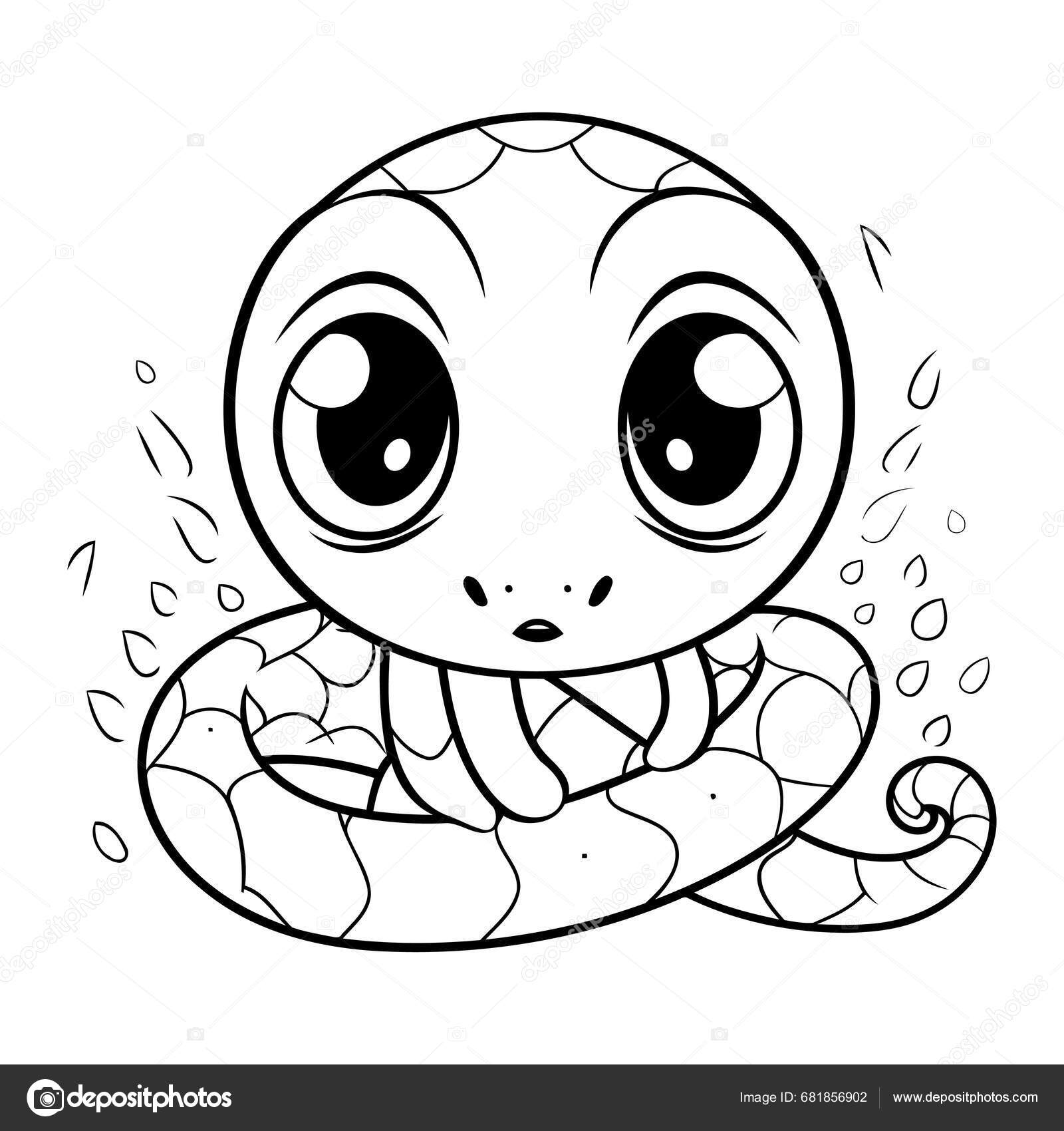 Desenho de cobra animal para colorir para crianças