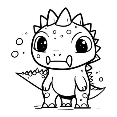 Çocuklar için boyama kitabı. Şirin dinozor. Vektör illüstrasyonu.
