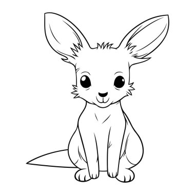 Çocuklar için Kanguru Boyama Kitabı. Vektör illüstrasyonu.