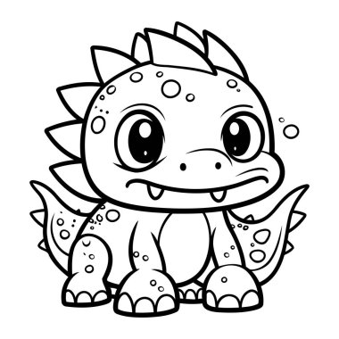 Sevimli Dinozor Renklendirme Kitabının Renklendirme Sayfası