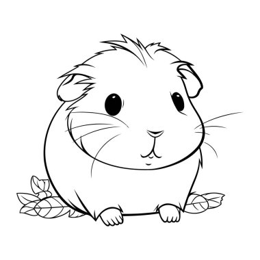 Tatlı çizgi film pengueni. Boyama kitabı için siyah ve beyaz vektör çizimi.