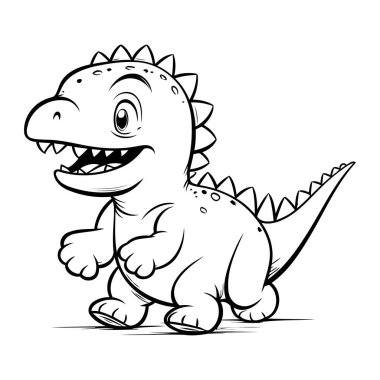 Şirin Dinozor Çizgi Film Maskotu Karakteri. Vektör İllüstrasyonu.