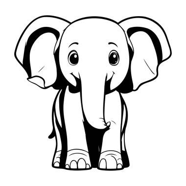 Fil çizgi film ikonu. Hayvan şirinliği ve yaratık teması. İzole tasarım. Vektör illüstrasyonu