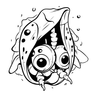 Şirin küçük köpek Kawaii karakter çizimi tasarımı