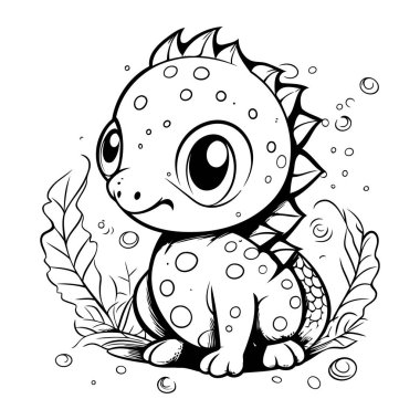 Stegosaurus çizgi filmi güzelmiş. Boyama kitabı için Vektör illüstrasyonu.