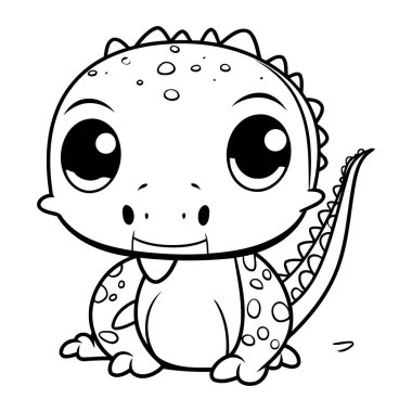 Şirin bebek dinozor. Çocuklar için boyama kitabı. Vektör illüstrasyonu