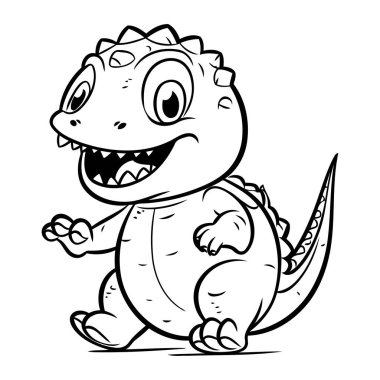 Beyaz arka planda çizgi film timsahı. Çocuklar için vektör illüstrasyonu.