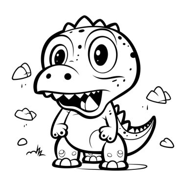 Şirin Dinozor 'un vektör çizimi. Çocuklar için boyama kitabı.
