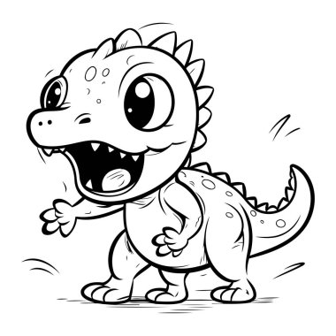 Dinozor Vektör Çizimi. Çocuklar için boyama kitabı.